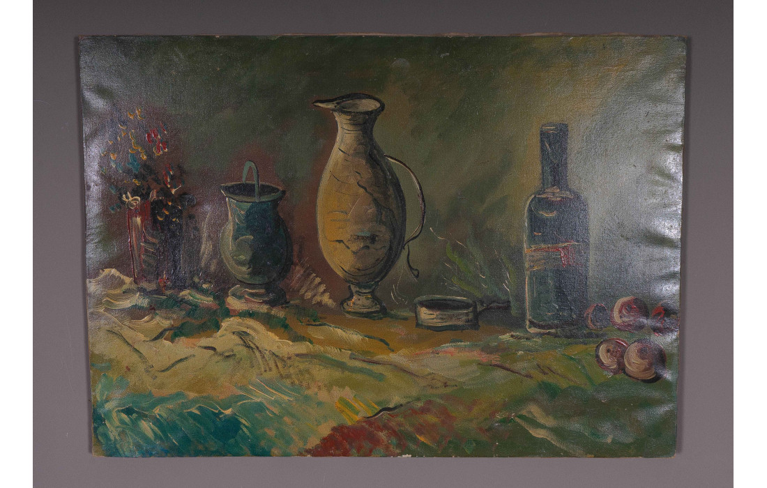 Tableau Nature Morte à l'Huile sur Toile – Sans Cadre