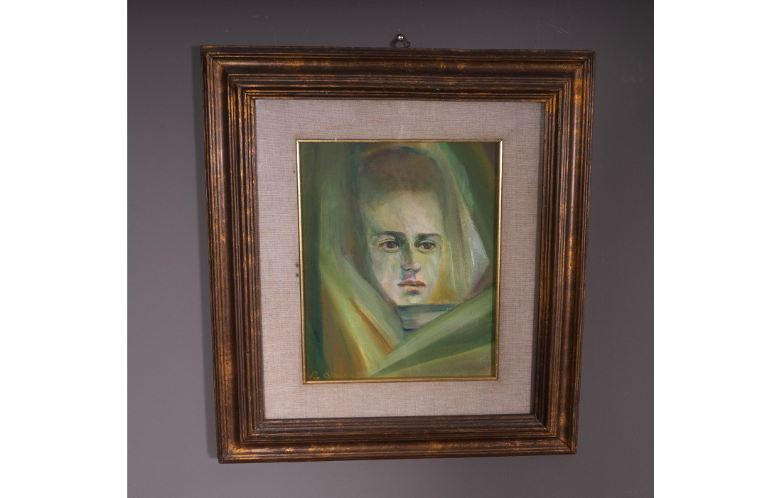 Portrait Oil on Canvas with Antique Gold Frame