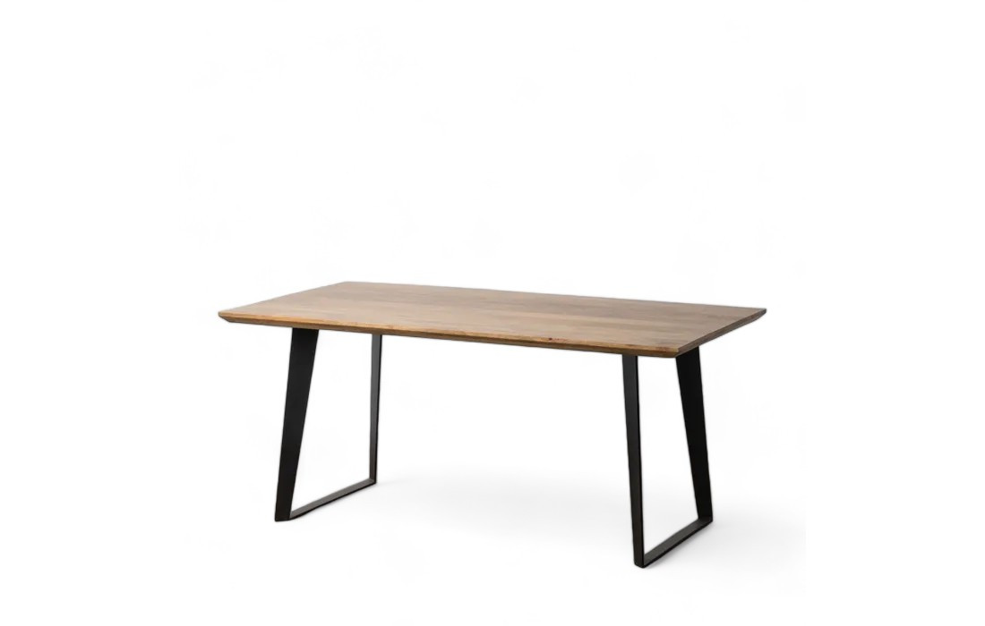 Table moderne en bois de manguier et fer – Design industriel