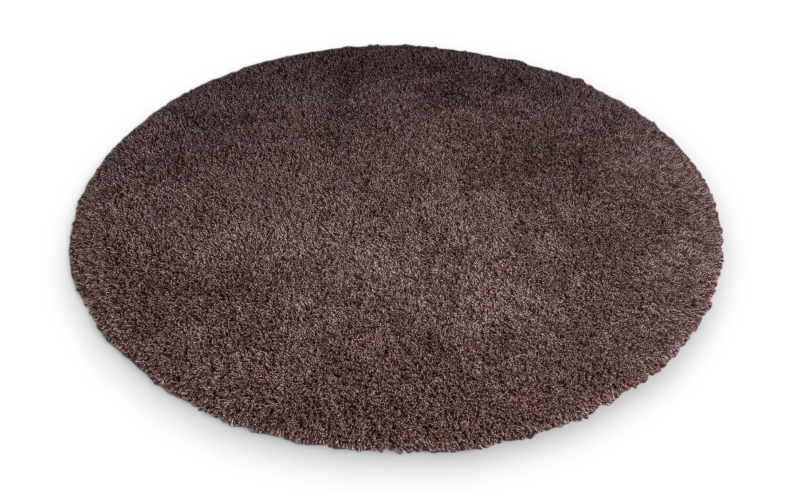 Tapis Circulaire Marron Moucheté en Polypropylène par SITAP-Style