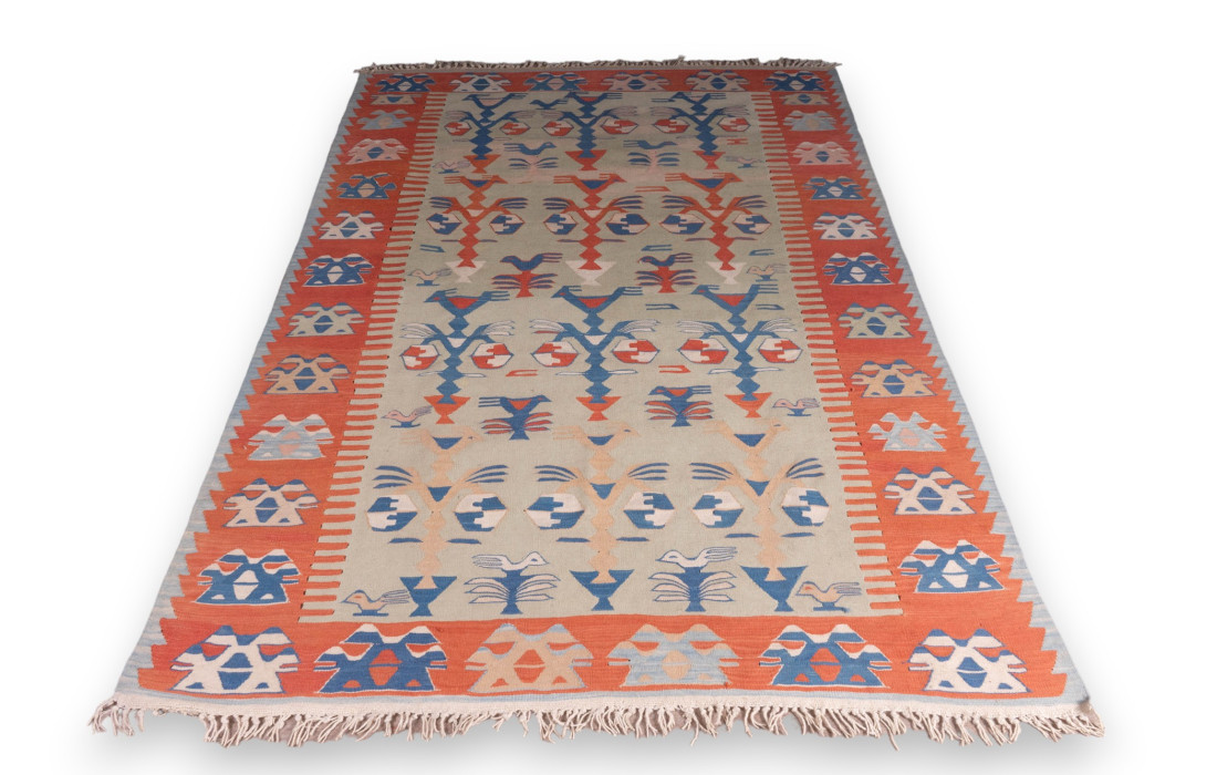 Tapis Ottoman Kilim en Pure Laine