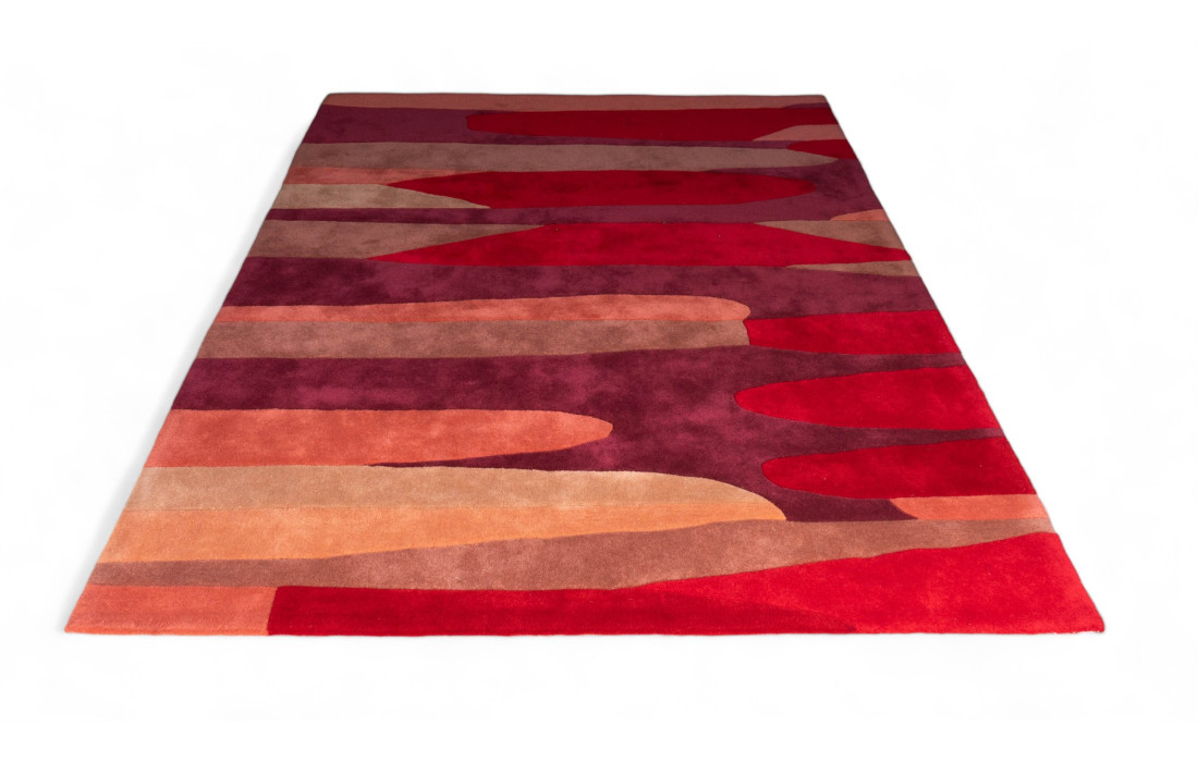 Rectangular Tallin Rug with Multicolored Stripes - 170x240 cm