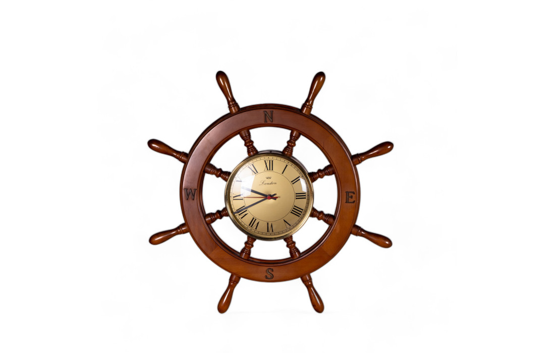 Wooden rudder with clock