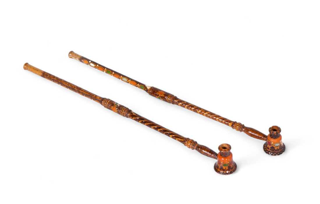 Two Ethnic wooden pipes