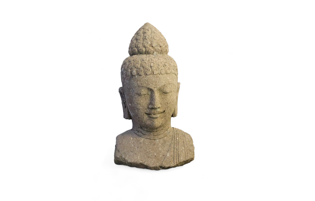 Head of Buddha in Handcrafted Natural Stone – Made in Indonesia