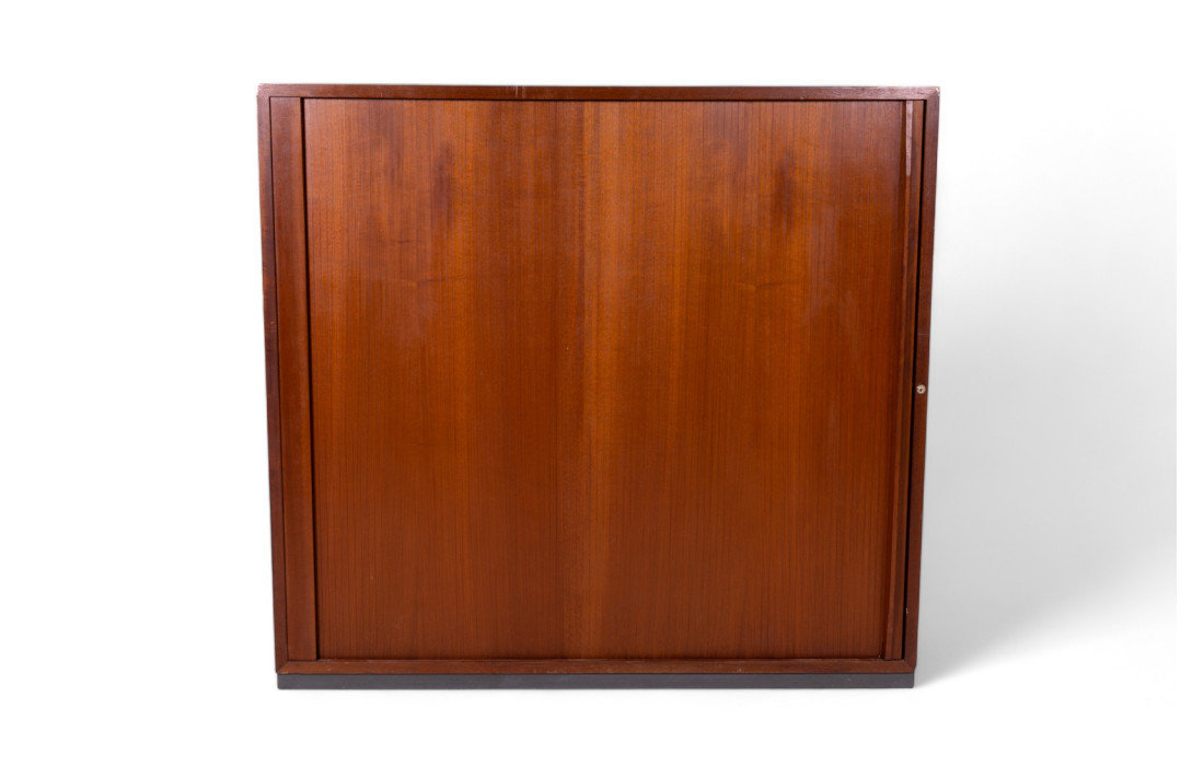 Mueble Vintage de Madera con Puerta Corredera y Estantes Ajustables