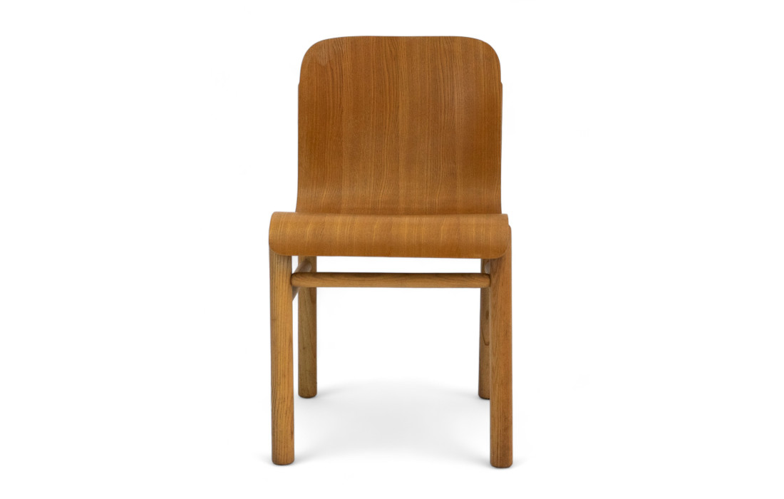 Silla vintage de madera curvada de los años 60