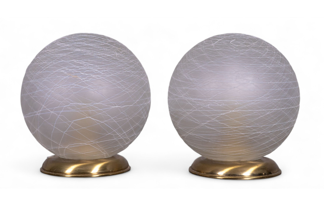 Pair of crystal table lamps