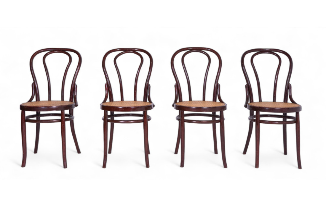 Set of 4 antique Thonet style chairs