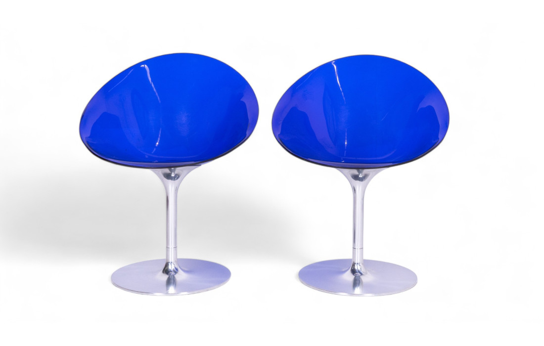 Pair of Eros swivel chairs by Philippe Starck for Kartell