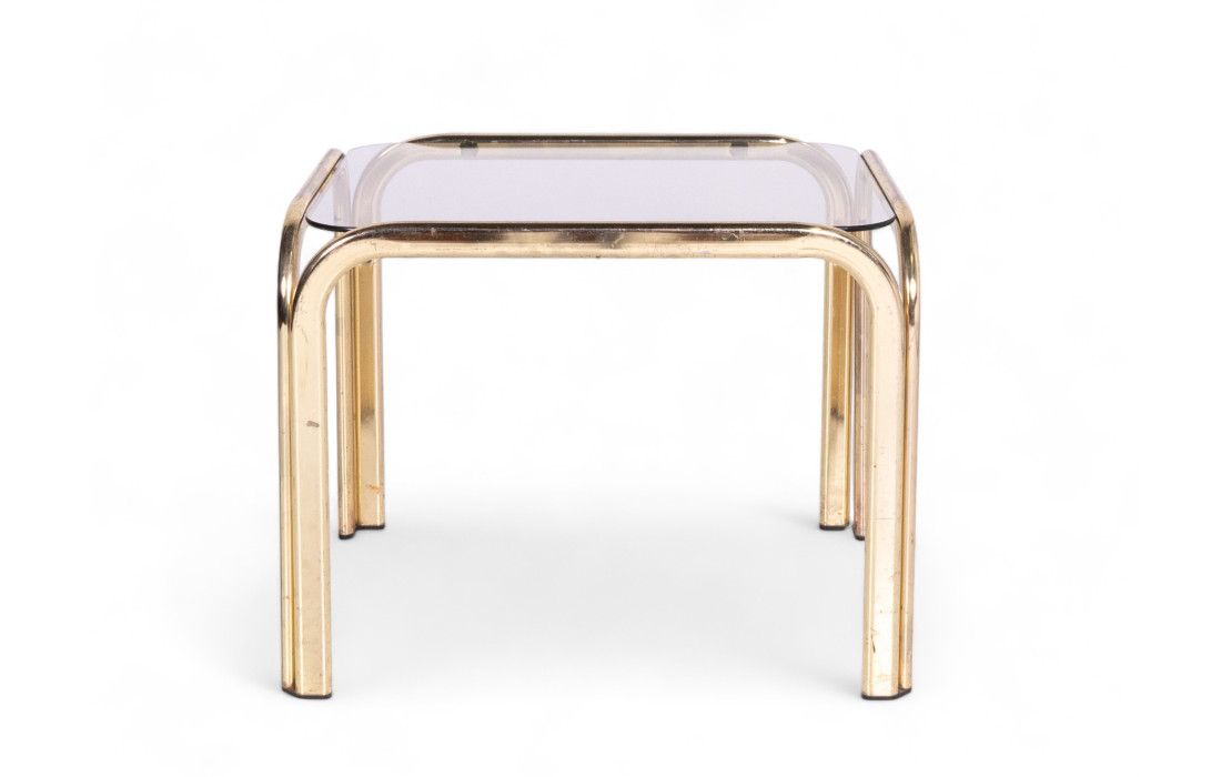 Low Gold Table with Glass Top