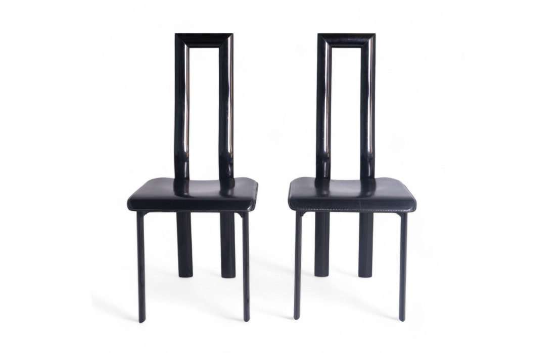 Set of 2 "Regia" Chairs by Antonello Mosca for Ycami, 1980s - Modern Italian Design