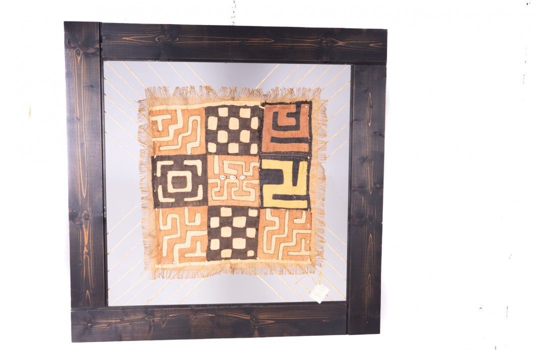 Ethnic Fabric Artwork with Wooden Frame