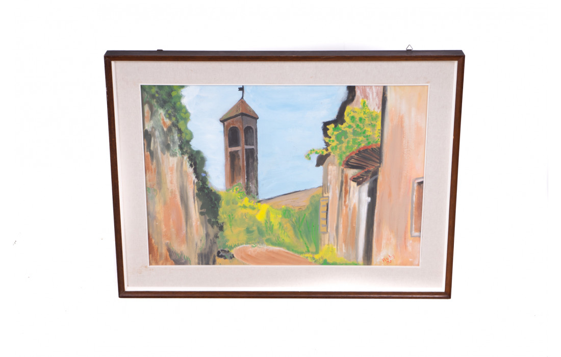 painting on canvas bell tower 64x85x5